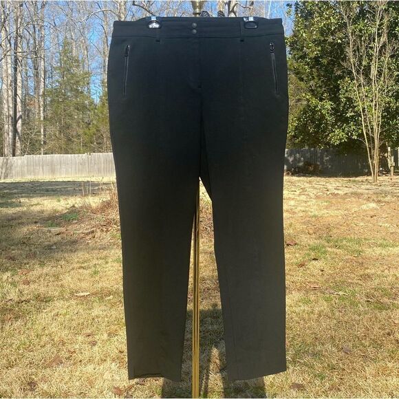 Talbots Black Equestrian Center Seam Slim Stretch Crop Pants - Picture 2 of 9